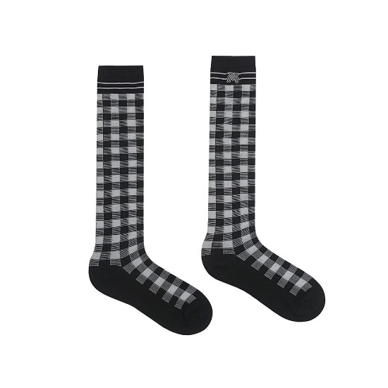 Ảnh của [MARTINEGOLF] Tất ngắn cao cổ kẻ caro Gingham đen