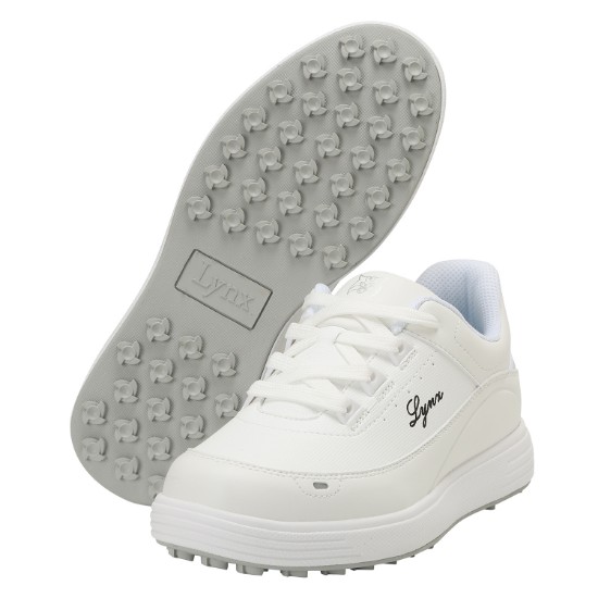Ảnh của [LYNX] Giày golf cho nữ buộc dây màu trắng phối ghi