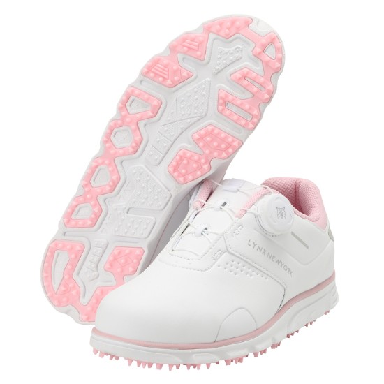 Ảnh của [LYNX] Giày golf đế đinh khóa BOA cho nữ màu trắng phối hồng nhạt