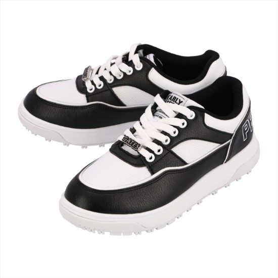 Ảnh của [PEARLY GATES] Giày golf trang trí bằng kim loại dành cho nữ phối màu trắng đen