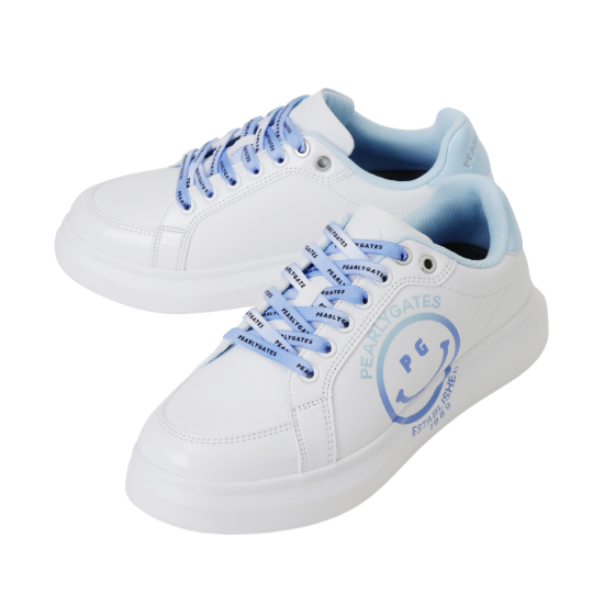 Ảnh của [PEARLY GATES] Giày golf logo gradient nụ cười dành cho nữ phối màu trắng xanh babyblue