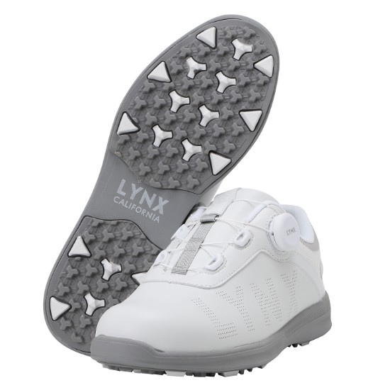 Ảnh của [LYNX] Giày golf cho nam khóa BOA phối màu trắng ghi