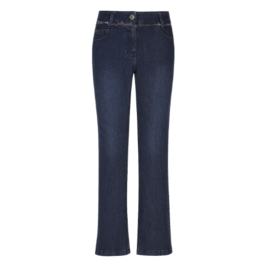 Ảnh của [FANTOM] Quần dài denim bootcut màu xanh than cho nữ