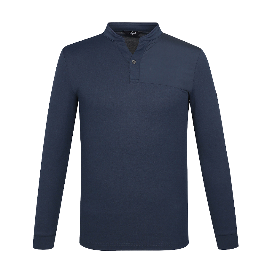 Ảnh của [FANTOM] Áo dài tay cổ henley cho nam màu xanh navy