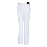 Ảnh của [RENOMA GOLF] Quần dài trắng Bootcut xẻ gấu kẻ ngang cạp