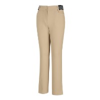 Ảnh của [RENOMA GOLF] Quần  dài be Bootcut xẻ gấu kẻ cạp ngang