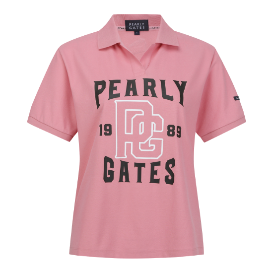 Ảnh của [PEARLY GATES] Áo cộc tay cổ polo phối chữ nổi bật màu hồng cho nữ