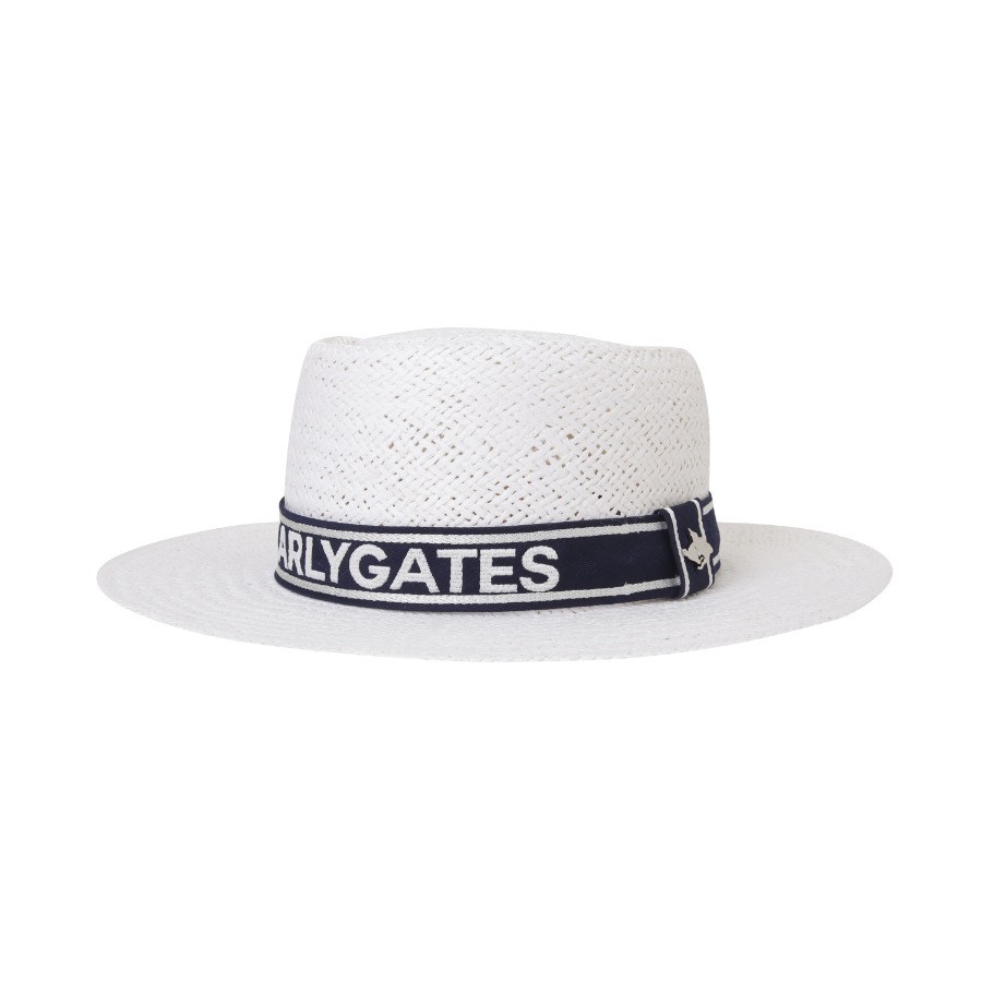 Ảnh của [PEARLY GATES] Mũ thống đốc fedora có ruy băng màu trắng cho nữ