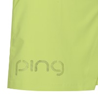 Ảnh của [PING] Váy ngắn phối logo lưới kết hợp xếp ly màu vàng chanh