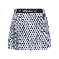 Ảnh của [MASTER BUNNY EDITION] Chân váy Culottes phối xếp ly họa tiết hình khối cho nữ màu đen xám