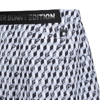 Ảnh của [MASTER BUNNY EDITION] Chân váy Culottes phối xếp ly họa tiết hình khối cho nữ màu đen xám