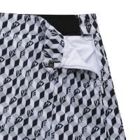 Ảnh của [MASTER BUNNY EDITION] Chân váy Culottes phối xếp ly họa tiết hình khối cho nữ màu đen xám