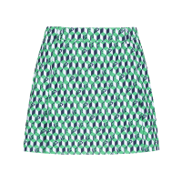 Ảnh của [MASTER BUNNY EDITION] Chân váy Culottes phối xếp ly họa tiết hình khối cho nữ màu xanh lá