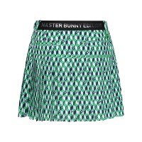 Ảnh của [MASTER BUNNY EDITION] Chân váy Culottes phối xếp ly họa tiết hình khối cho nữ màu xanh lá